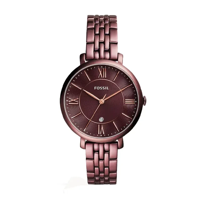 Fossil Jacqueline Wine Dial Casual Ladies Watch- ES4100